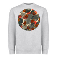 Heather Grey african fabric pattern round earrings 5 Heavyweight Sweatshirt - BundleAndBundleShop
