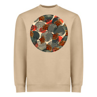 Mushroom african fabric pattern round earrings 5 Heavyweight Sweatshirt - BundleAndBundleShop