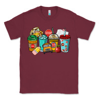 Burgundy school bus driver coffee cups Classic Tee - NancyCooperArtShop