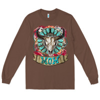Chestnut Mom Bull Skull Mother's Day Long Sleeve Tee - CowGirlArtShop
