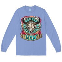 Colony Blue Mom Bull Skull Mother's Day Long Sleeve Tee - CowGirlArtShop