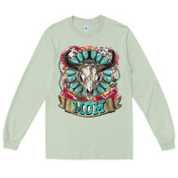 Matcha Mom Bull Skull Mother's Day Long Sleeve Tee - CowGirlArtShop