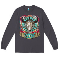 Smoke Mom Bull Skull Mother's Day Long Sleeve Tee - CowGirlArtShop