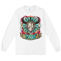 White Mom Bull Skull Mother's Day Long Sleeve Tee - CowGirlArtShop