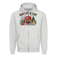 Dove Grey hanging with my gnomies Zipper Hoodie - CowhideDigitalArt