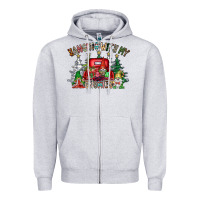 Heather Grey hanging with my gnomies Zipper Hoodie - CowhideDigitalArt