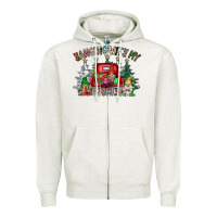 Oatmeal Heather hanging with my gnomies Zipper Hoodie - CowhideDigitalArt