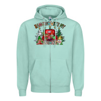 Seafoam hanging with my gnomies Zipper Hoodie - CowhideDigitalArt