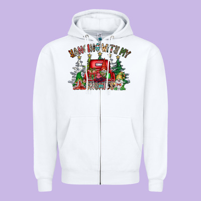 Hanging With My Gnomies Zipper Hoodie Designed By Cowhidedigitalart