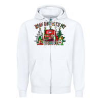 White hanging with my gnomies Zipper Hoodie - CowhideDigitalArt