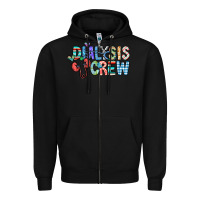 Black dialysis crew Zipper Hoodie - CowhideDigitalArt
