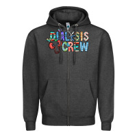 Charcoal Heather dialysis crew Zipper Hoodie - CowhideDigitalArt