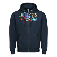 Navy dialysis crew Zipper Hoodie - CowhideDigitalArt