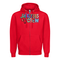 Red dialysis crew Zipper Hoodie - CowhideDigitalArt