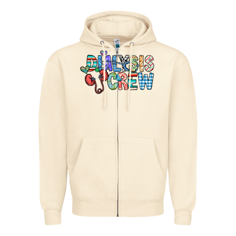 Dialysis Crew Zipper Hoodie by CowhideDigitalArt | Teevron