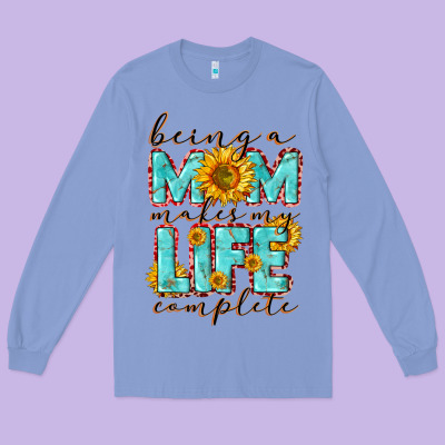 Being A Mom Makes My Life Complete Mother's Day Long Sleeve Tee Designed By Cowgirlartshop