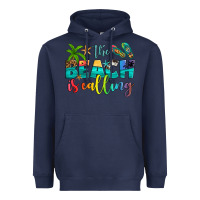 Navy the beach is calling Heavyweight Hoodie - Artiststas