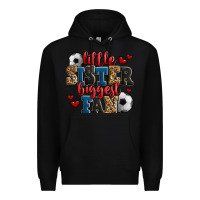 Black little sister biggest fan soccer Premium Hoodie - Jasminsmagicworld