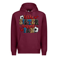 Burgundy little sister biggest fan soccer Premium Hoodie - Jasminsmagicworld