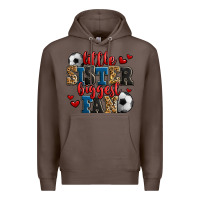 Coffee little sister biggest fan soccer Premium Hoodie - Jasminsmagicworld