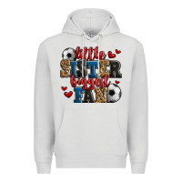 Little Sister Biggest Fan Soccer Premium Hoodie | Teevron