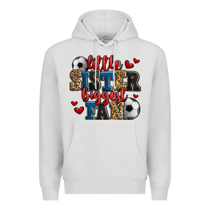 Little Sister Biggest Fan Soccer Premium Hoodie by Jasminsmagicworld | Teevron