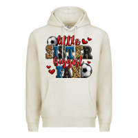 Oatmeal Heather little sister biggest fan soccer Premium Hoodie - Jasminsmagicworld