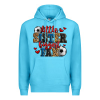 Ocean Blue little sister biggest fan soccer Premium Hoodie - Jasminsmagicworld