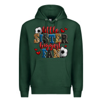 Sports Green little sister biggest fan soccer Premium Hoodie - Jasminsmagicworld