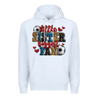 White little sister biggest fan soccer Premium Hoodie - Jasminsmagicworld