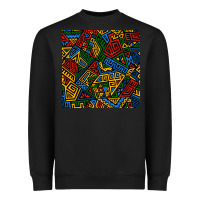 Black african geometric seamless pattern Heavyweight Sweatshirt - BundleAndBundleShop