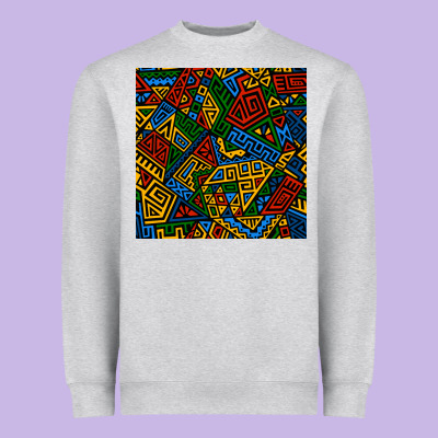 African Geometric Seamless Pattern Heavyweight Sweatshirt Designed By Bundleandbundleshop