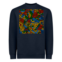 Navy african geometric seamless pattern Heavyweight Sweatshirt - BundleAndBundleShop