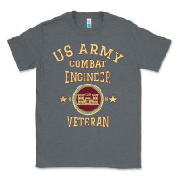 Charcoal Heather US Army Combat Engineer Combat Engineer Veteran Gift Classic Tee - minhPixels