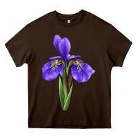 Chocolate Brown Iris Flower Heavy Core Tee - LillyAllenDesigns