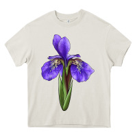 Cream Iris Flower Heavy Core Tee - LillyAllenDesigns