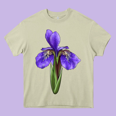 Iris Flower Heavy Core Tee Designed By Lillyallendesigns
