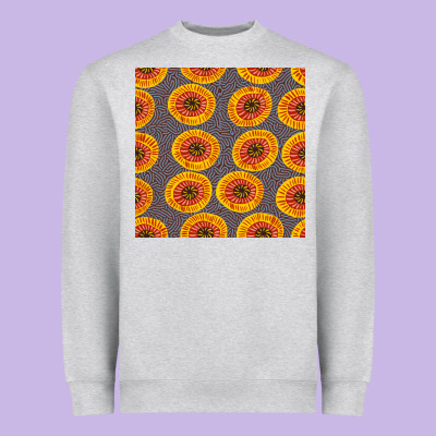 African Fabric Seamless Pattern Heavyweight Sweatshirt Designed By Bundleandbundleshop