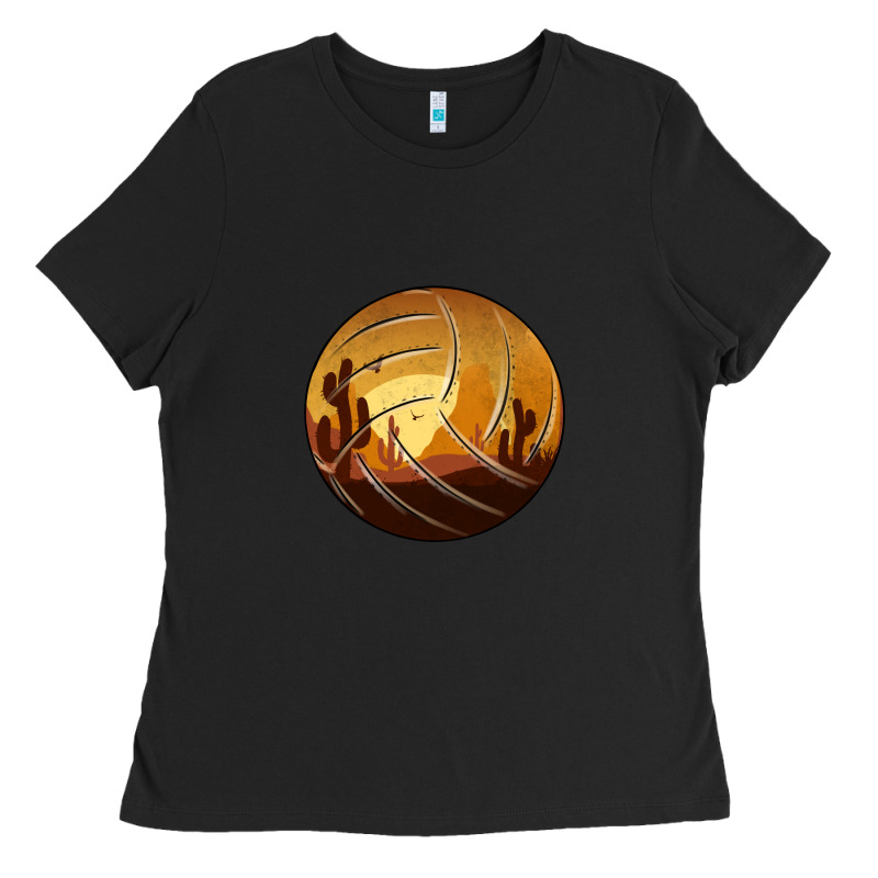 Desert Cactus Sunset Volleyball Ladies Tee by Bettercallsaul | Teevron