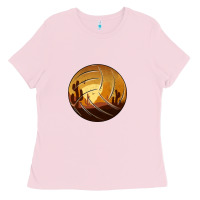 Bubblegum Pink Desert Cactus Sunset Volleyball Ladies Tee - Bettercallsaul