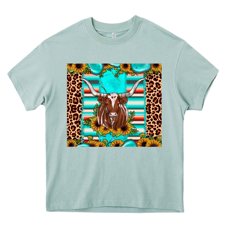 Texas Longhorn Sunflower Gemstone Heavy Core Tee by JahusDesignShop | Teevron