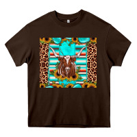 Chocolate Brown texas longhorn sunflower gemstone Heavy Core Tee - JahusDesignShop