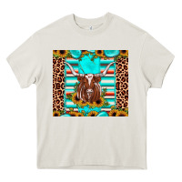 Cream texas longhorn sunflower gemstone Heavy Core Tee - JahusDesignShop