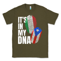 Army Green Italian And Puerto Rican DNA Mix Flag Heritage Gift Classic Tee - minhPixels