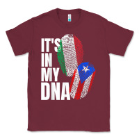 Burgundy Italian And Puerto Rican DNA Mix Flag Heritage Gift Classic Tee - minhPixels