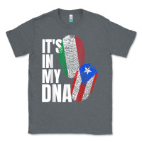 Charcoal Heather Italian And Puerto Rican DNA Mix Flag Heritage Gift Classic Tee - minhPixels