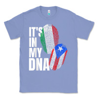 Colony Blue Italian And Puerto Rican DNA Mix Flag Heritage Gift Classic Tee - minhPixels