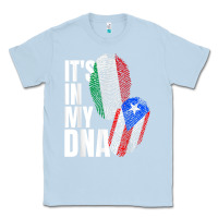 Dusty Blue Italian And Puerto Rican DNA Mix Flag Heritage Gift Classic Tee - minhPixels