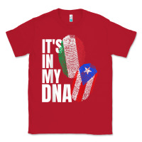 Red Italian And Puerto Rican DNA Mix Flag Heritage Gift Classic Tee - minhPixels