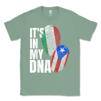 Sage Italian And Puerto Rican DNA Mix Flag Heritage Gift Classic Tee - minhPixels